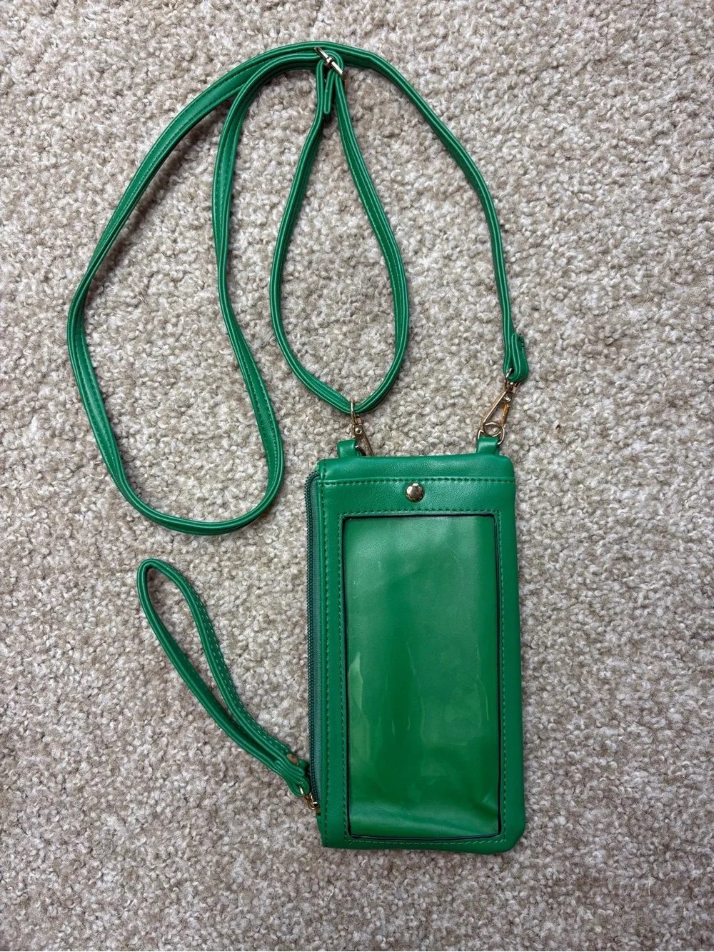 Montana West Green Leather Wristlet Clutch with Removable Strap